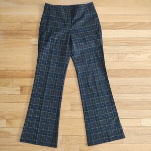 Theory plaid boot cut pants trousers 0
